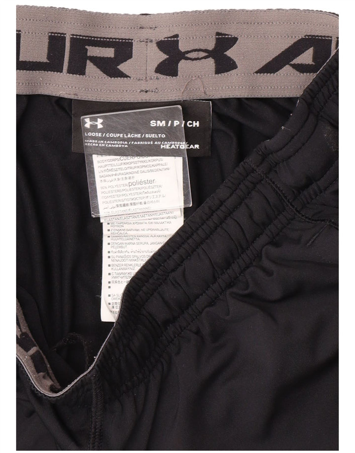 Shorts esportivos masculinos UNDER ARMOUR pequenos esportes pretos de poliéster