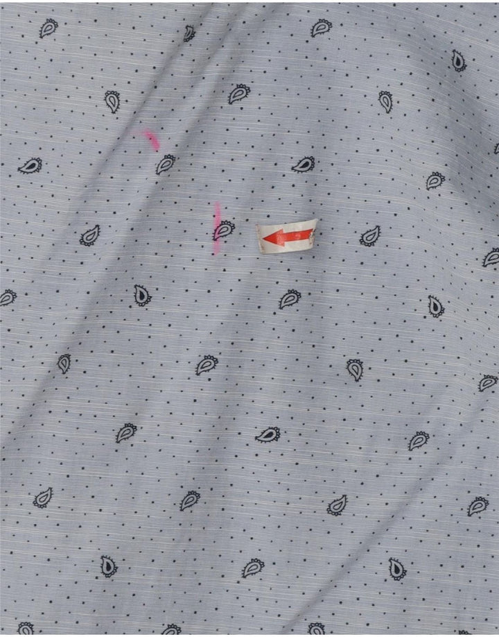 Camisa masculina Zara com ajuste relaxado grande azul paisley algodão
