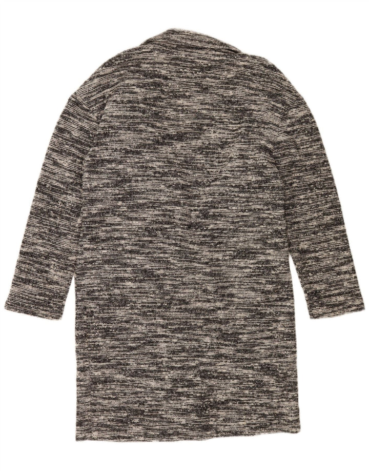 Suéter cardigã feminino Longline da Marks & Spencer Reino Unido 12 cinza médio manchado