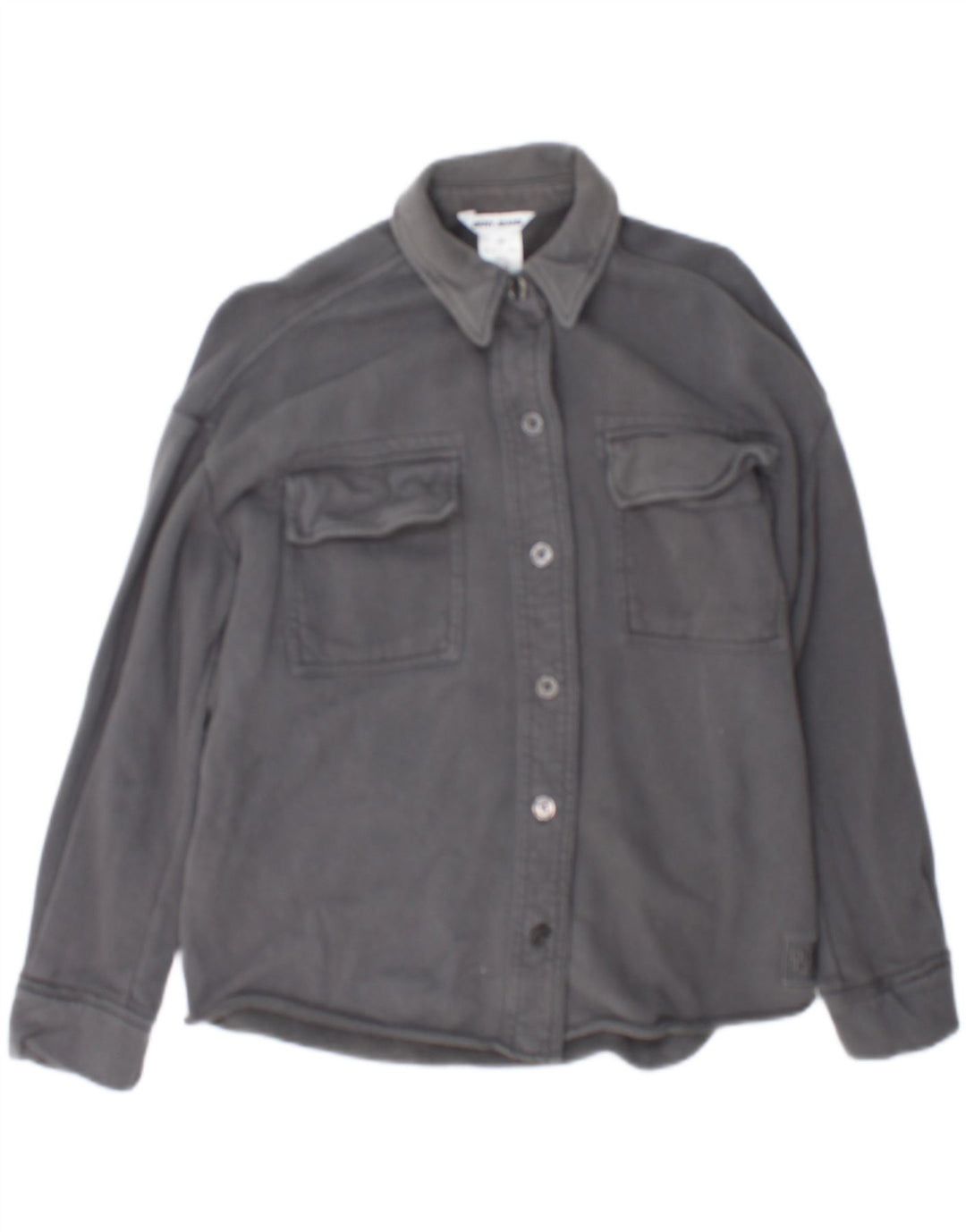 Camisa oversized feminina Dkny UK 2 2XS algodão cinza
