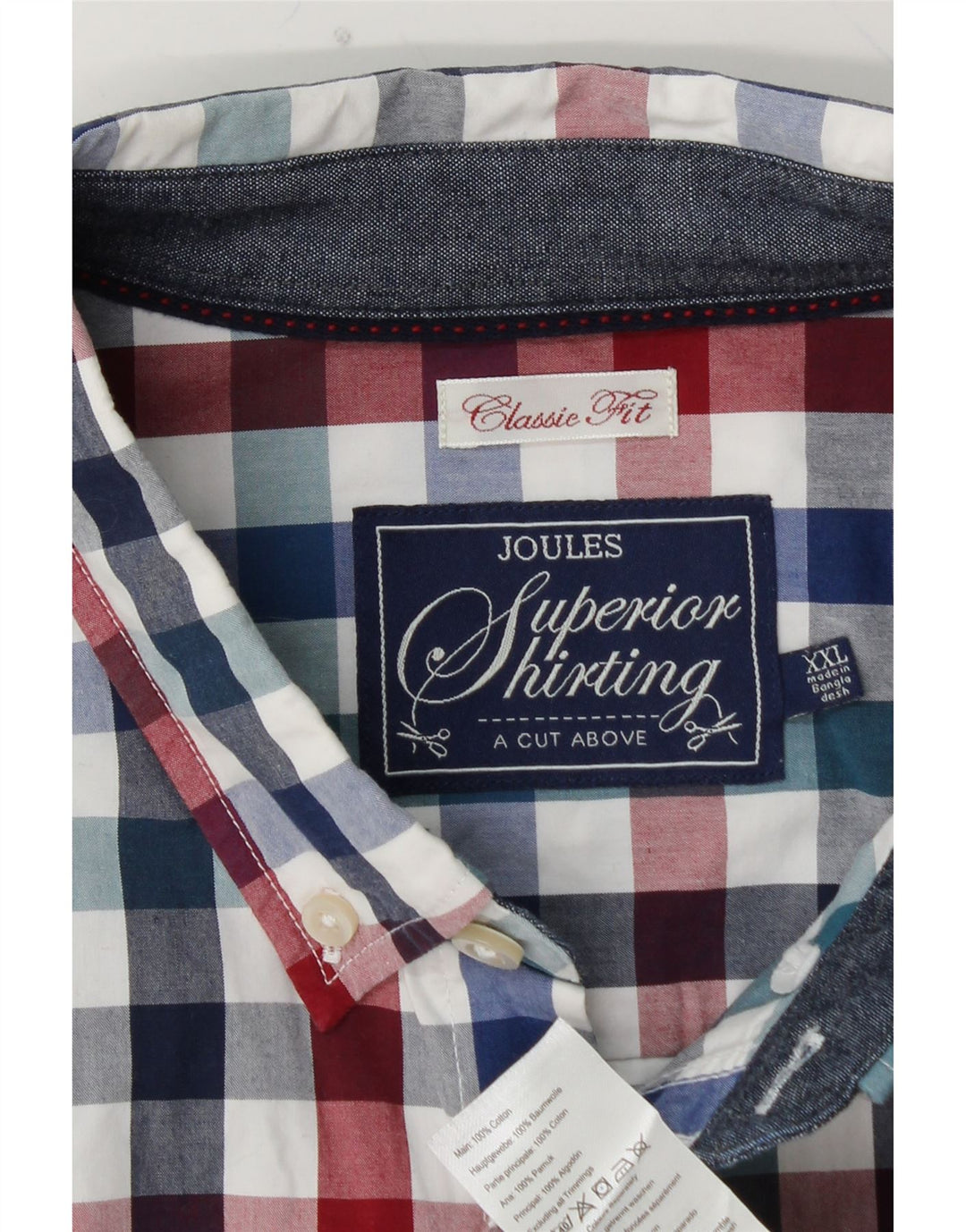 JOULES Camisa masculina Classic Fit 2XL algodão xadrez multicolorido