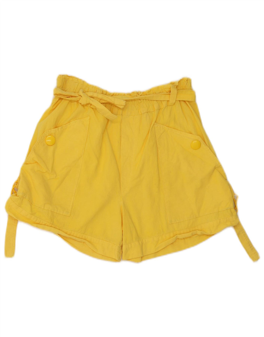 Shorts cargo feminino vintage W28 médio amarelo