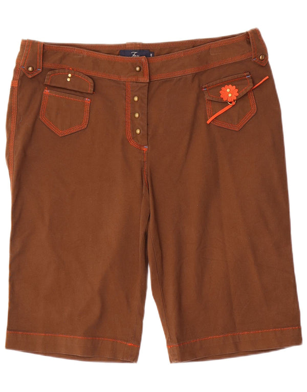 Fay Shorts feminino casual IT 46 grande W32 algodão marrom