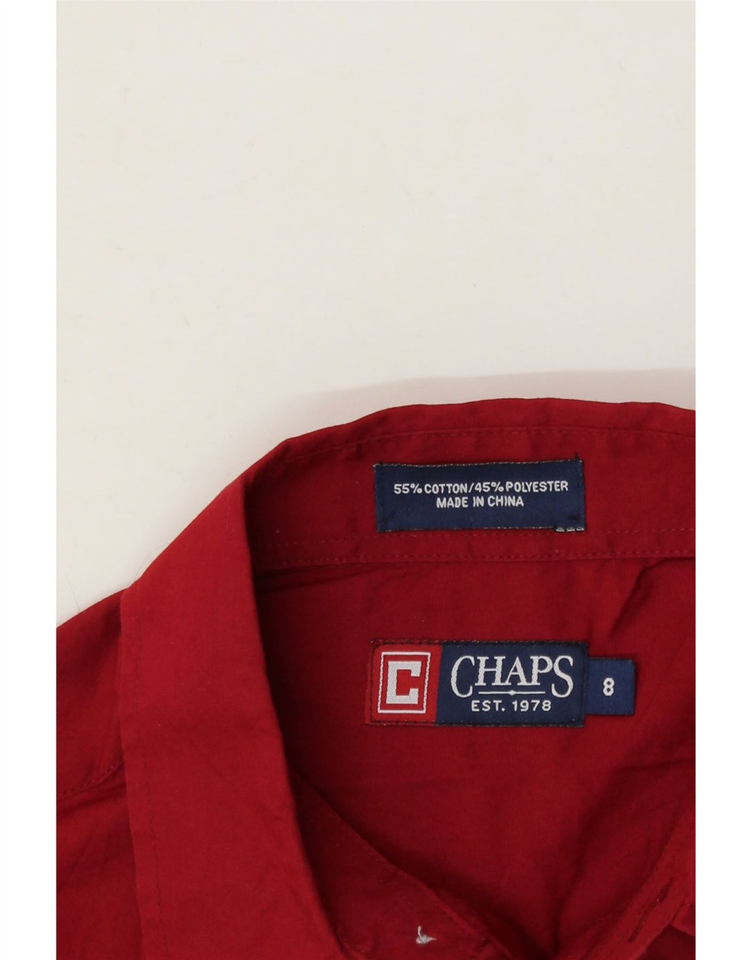 CHAPS Boys Shirt 7-8 Years Red Cotton Vintage Chaps and Second-Hand Chaps from Messina Hembry 