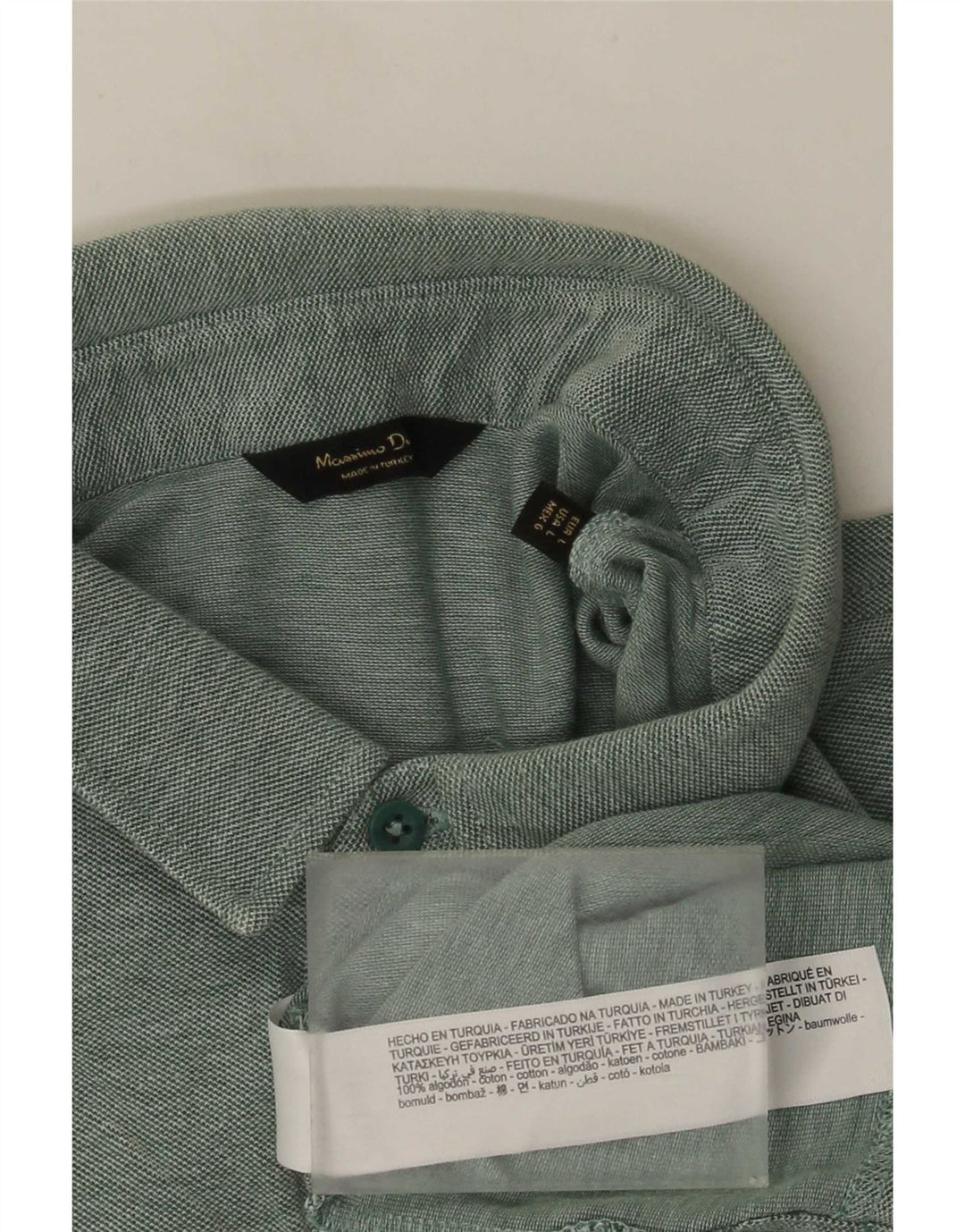 Camisa polo masculina Massimo Dutti grande algodão verde