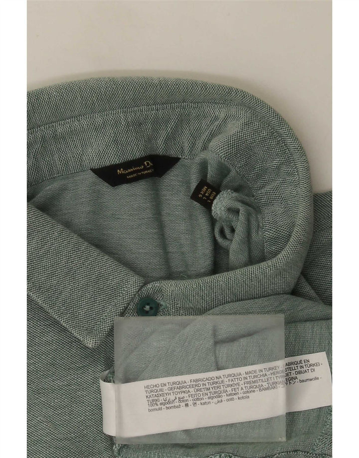 Camisa polo masculina Massimo Dutti grande algodão verde