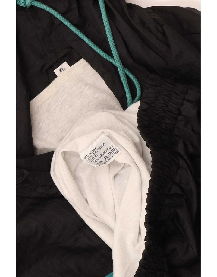 Jaqueta superior de agasalho masculino vintage com capuz XL preto Colourblock poliamida