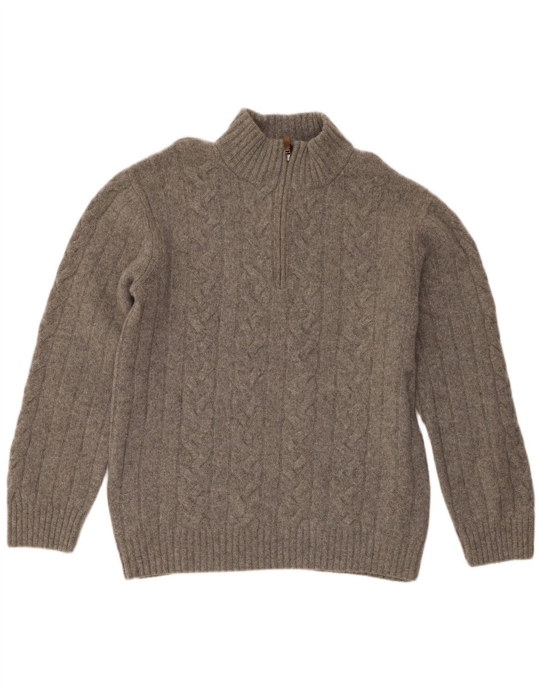 Suéter masculino Gant com zíper e gola 2XL lã Merino cinza