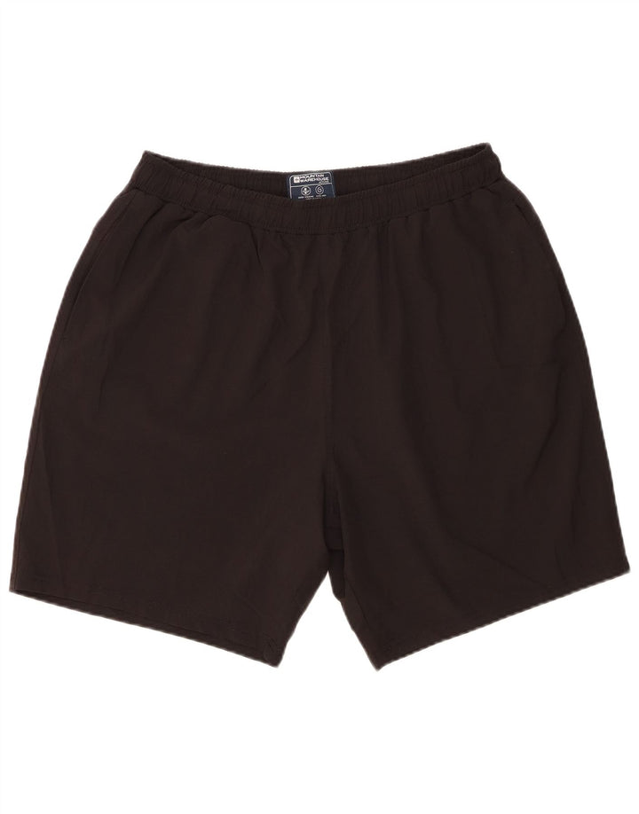 Shorts esportivos masculinos Mountain Warehouse grande poliéster preto