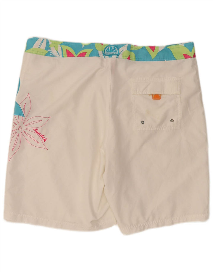 Shorts de natação masculino Sundek grande poliéster floral branco