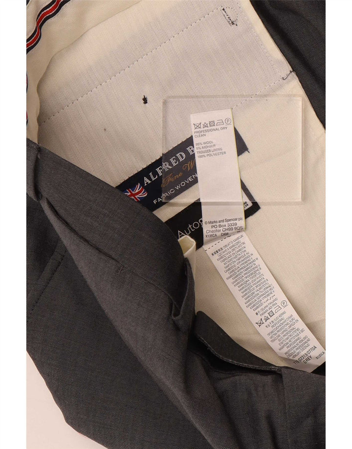 Calça masculina Marks & Spencer Autograph Straight Suit W38 L29 Lã Cinza