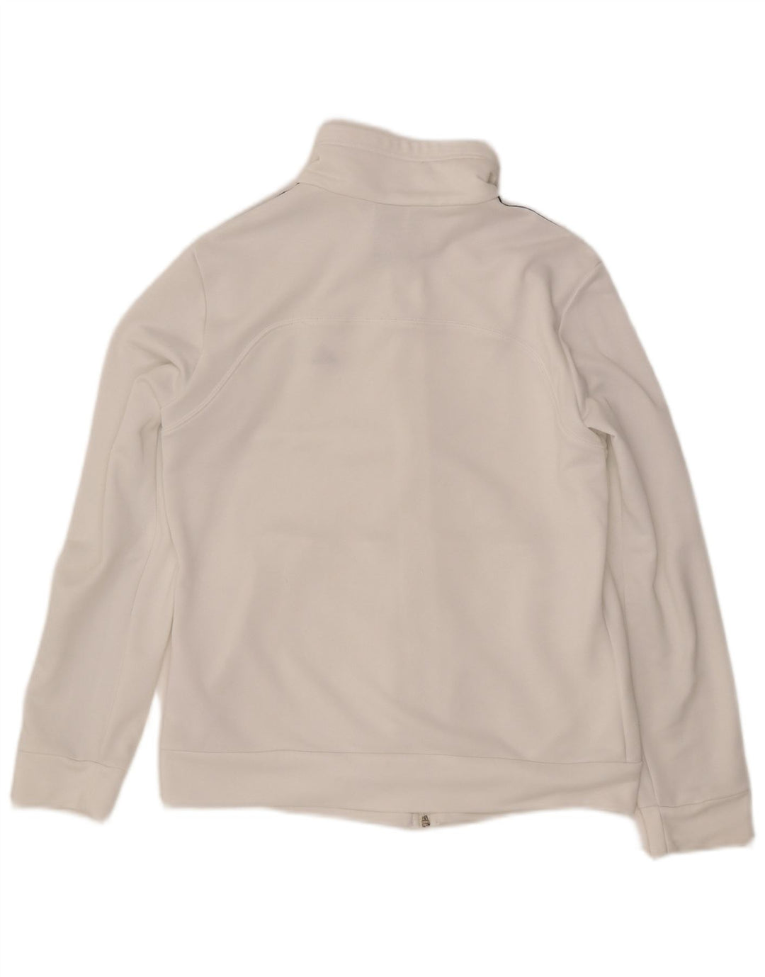 ADIDAS Womens Tracksuit Top Jacket UK 12/14 Médio Poliéster Branco
