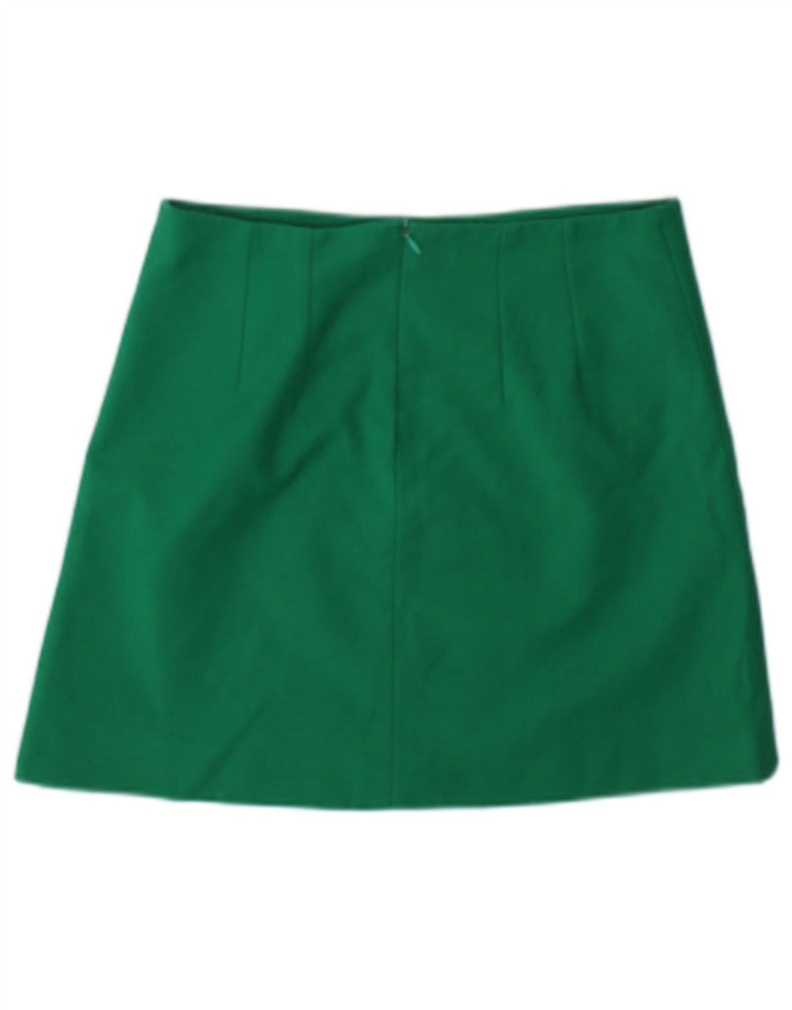 Mini saia feminina Zara pequena W26 acetato verde