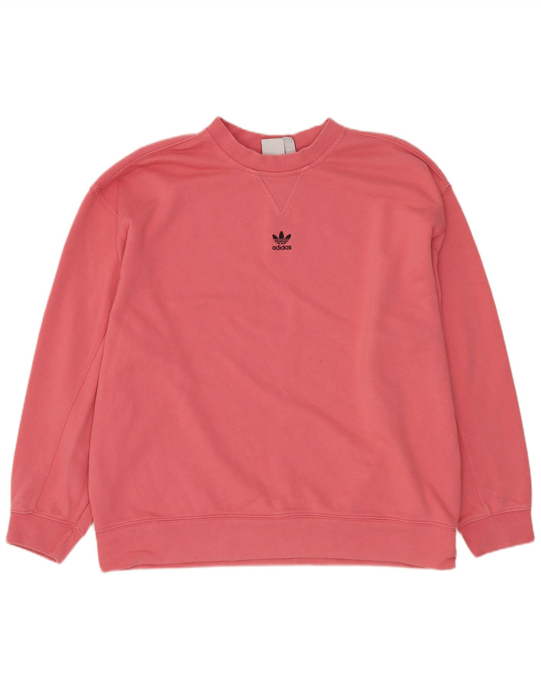 ADIDAS Womens Oversized Sweatshirt Jumper UK 10 Pequeno Algodão Rosa