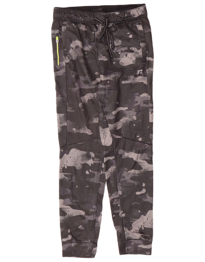 Calça de treino Russell Athletic Boys 12-13 anos XL cinza camuflagem