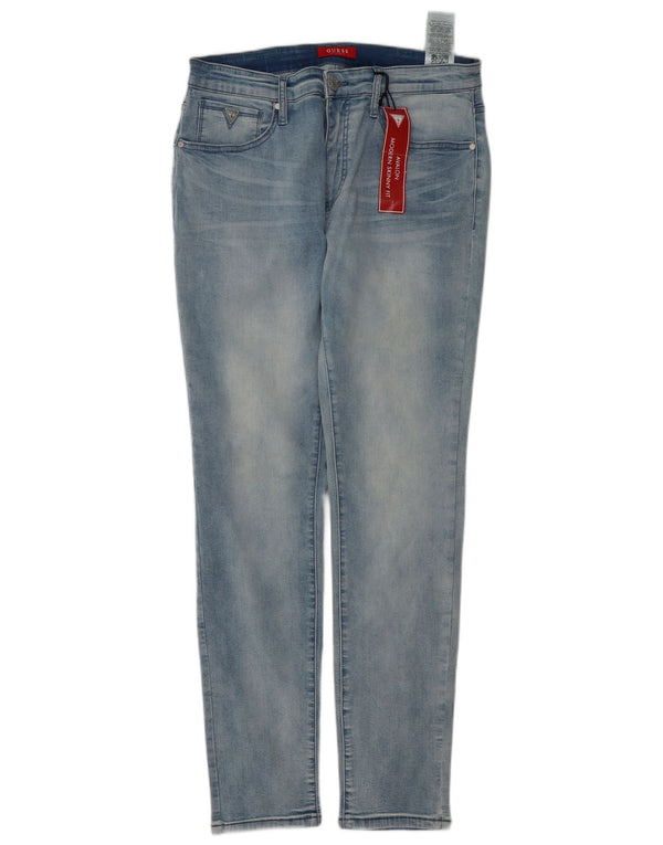 Guess Mens Avalon Skinny Jeans W34 L32 Azul Algodão