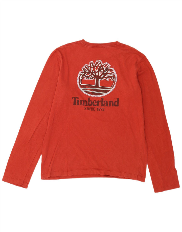 Timberland Mens Earthkeepers Graphic Top manga comprida médio algodão vermelho