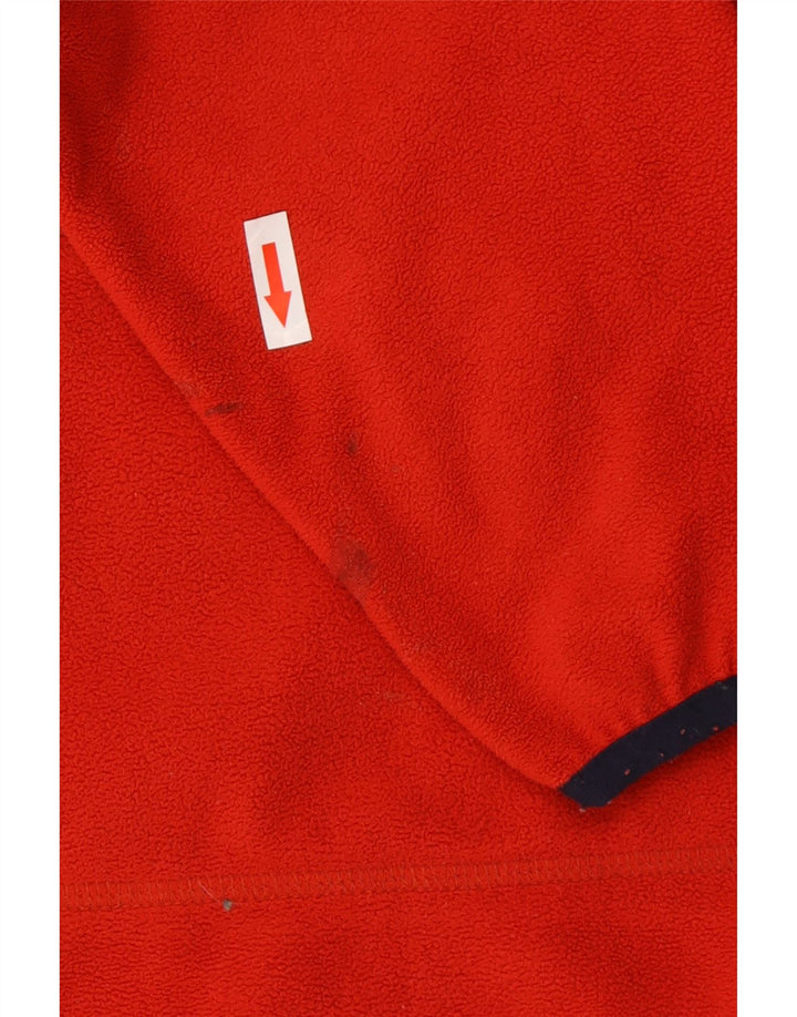 Asics Womens Zip Neck Fleece Jumper Médio Vermelho Poliéster