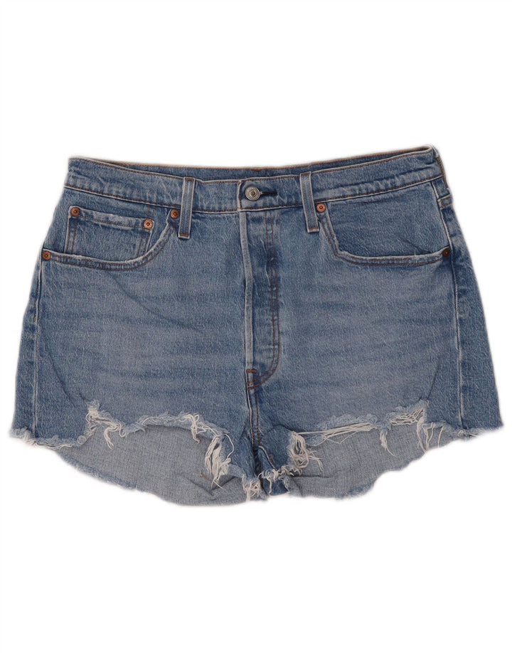 Shorts jeans feminino 501 da LEVI'S W32 grande algodão azul