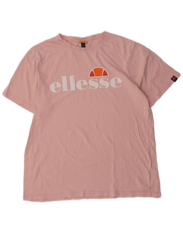 Camiseta feminina gráfica ELLESSE UK 14 grande algodão rosa