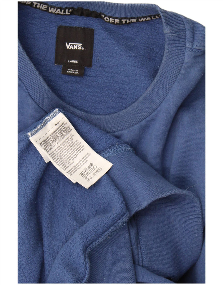 Vans masculino alto moletom jumper grande algodão azul