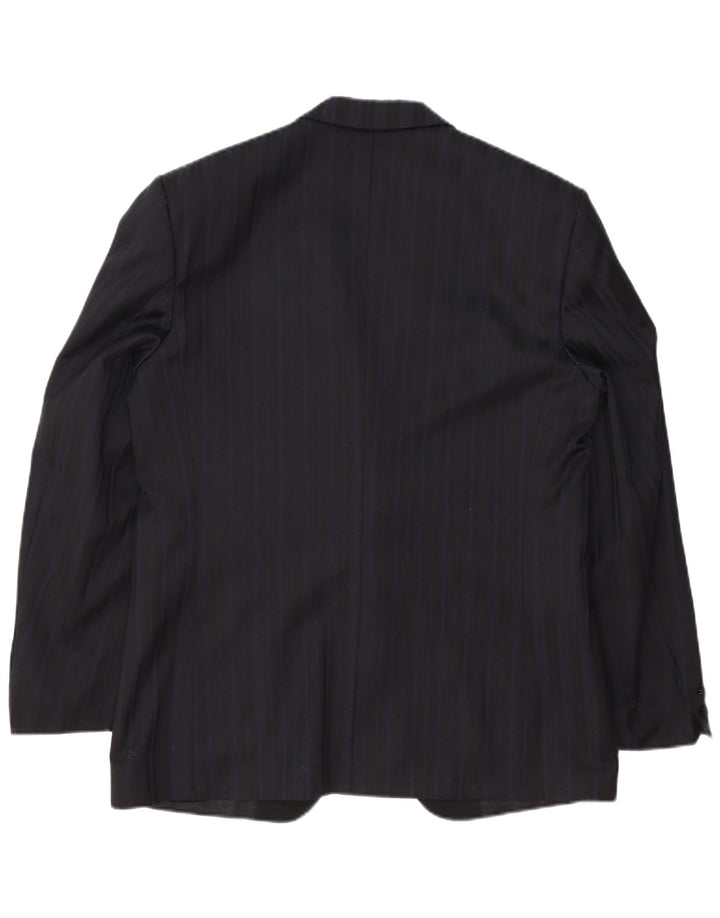 Jaqueta blazer masculina TREVIRA com 1 botão IT 52 XL poliéster listrado azul marinho