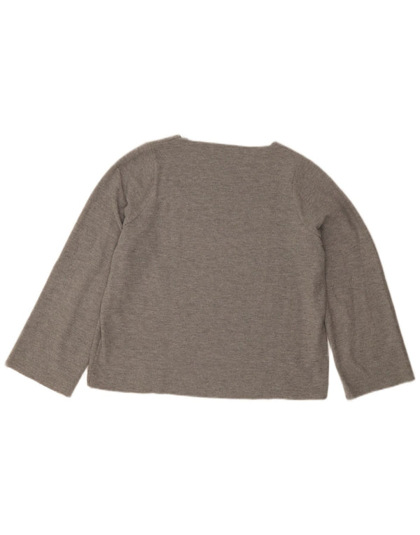 Zara Womens Trafaluc Oversized Top Manga Longa Reino Unido 10 Pequeno Cinza