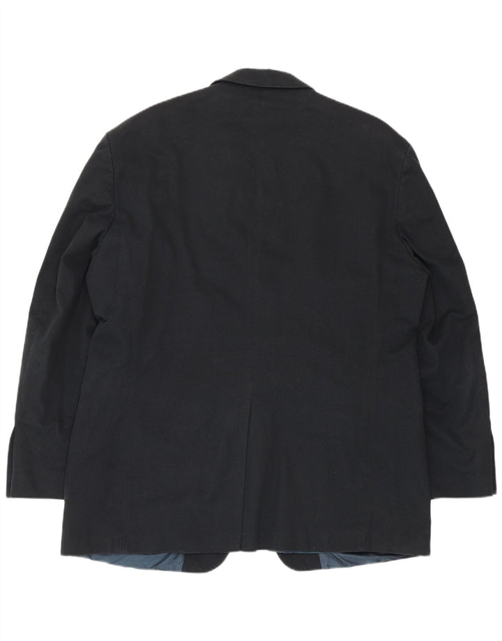 Jaqueta blazer masculina de 3 botões Marks & Spencer Reino Unido 44 XL azul marinho algodão