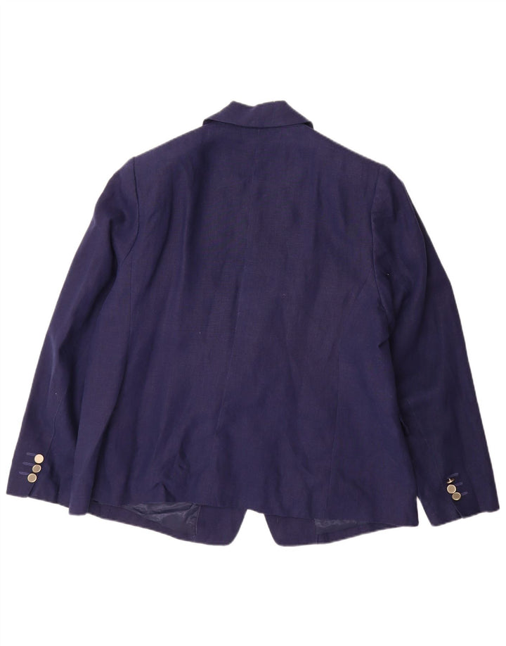 Jaqueta blazer feminina Marks & Spencer com peito duplo Reino Unido 18 XL azul marinho