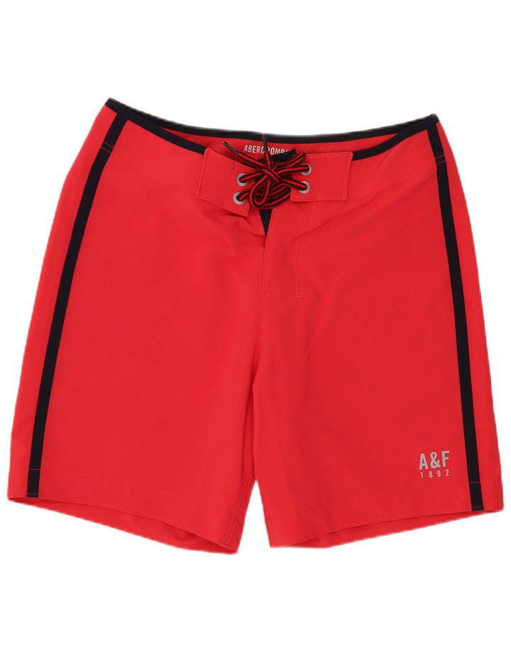 Shorts de natação masculino Abercrombie & Fitch pequeno poliéster rosa