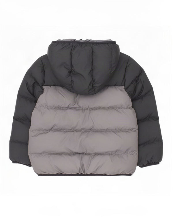 Jaqueta acolchoada com capuz Adidas meninos 6-7 anos preto colorblock poliéster