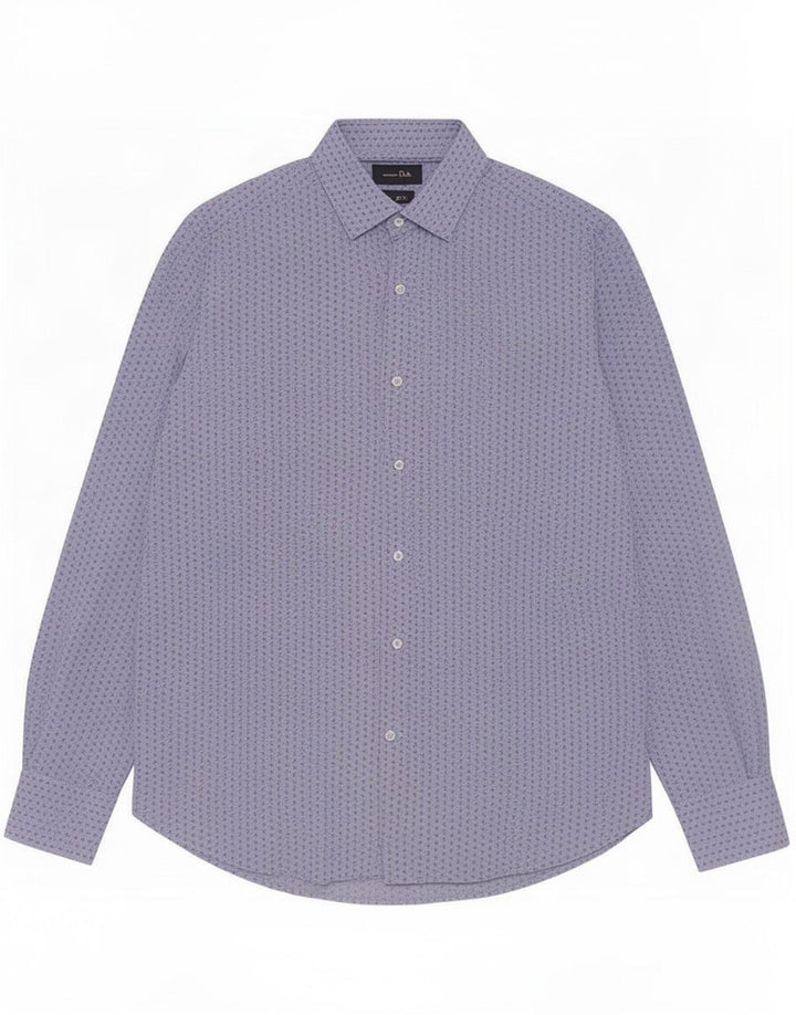 Camisa masculina Massimo Dutti tamanho 40 15 3/4 azul médio algodão paisley