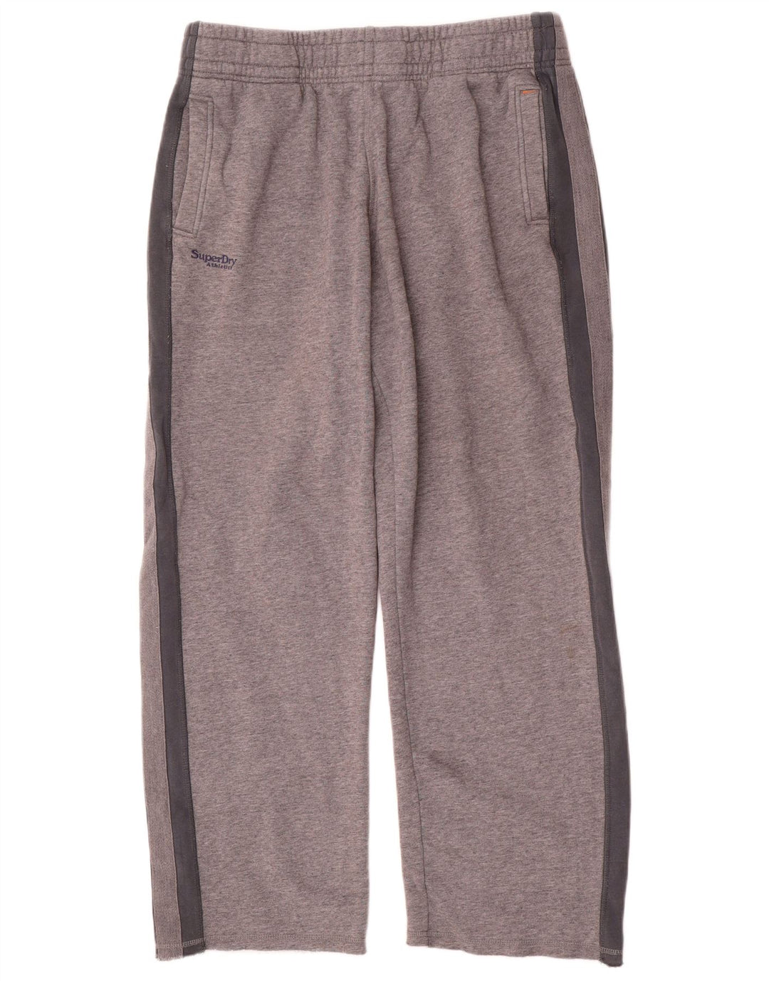 Calça de treino masculina Superdry grande cinza colorblock algodão