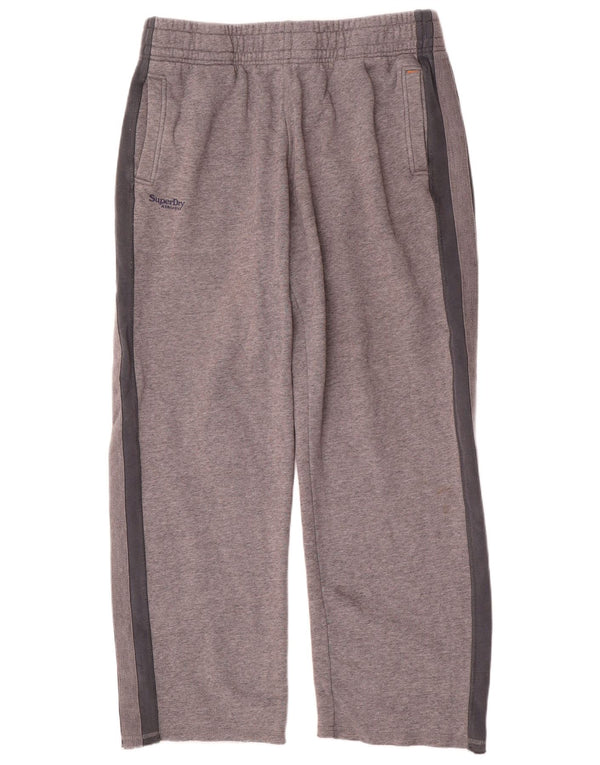 Calça de treino masculina Superdry grande cinza colorblock algodão