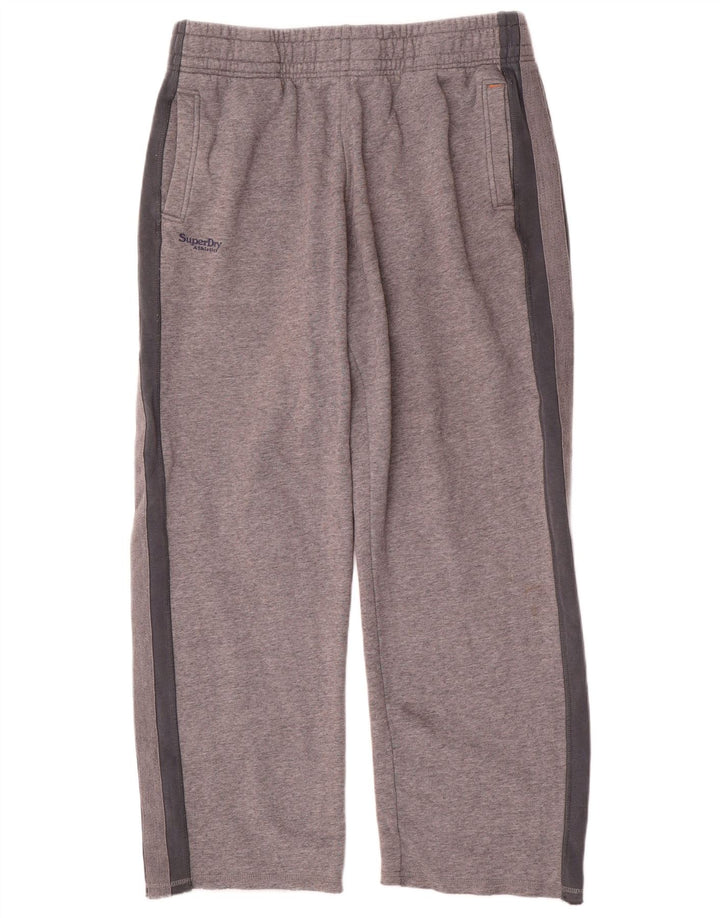 Calça de treino masculina Superdry grande cinza colorblock algodão