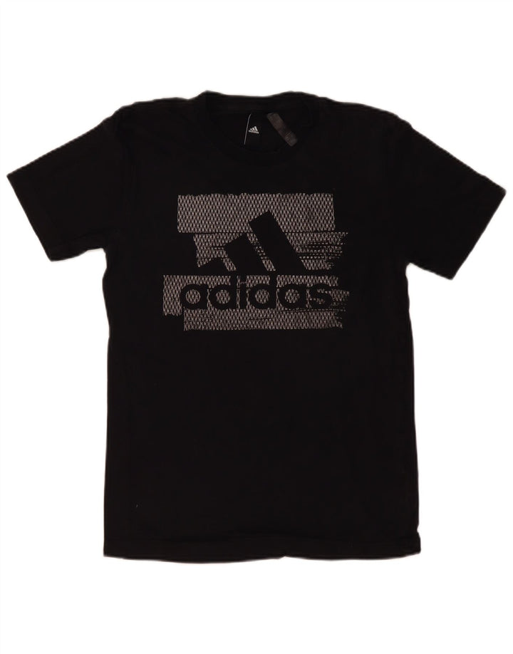 ADIDAS Mens Graphic T-Shirt Top Pequeno Algodão Preto