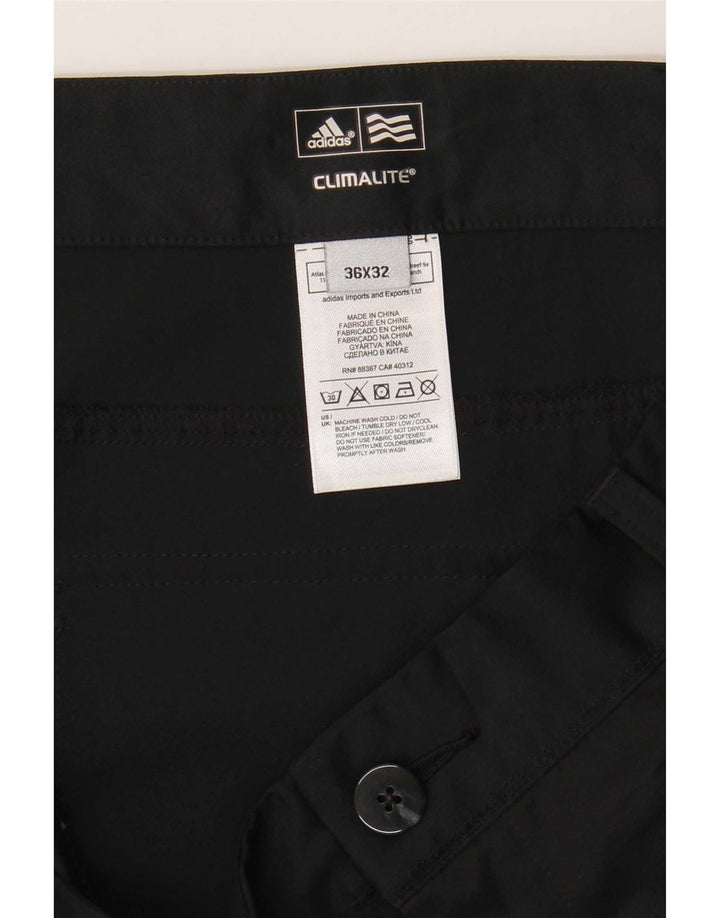 Adidas Mens Climalite Straight Chino Calças W36 L32 Poliéster Preto