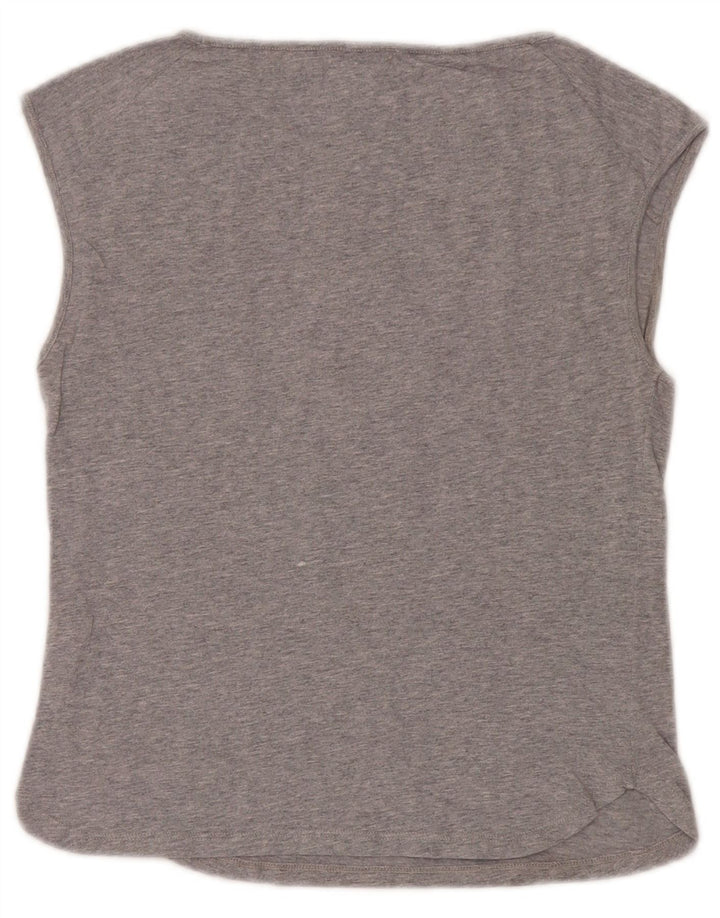 Colete gráfico feminino Max & Co. Top UK 10 pequeno cinza