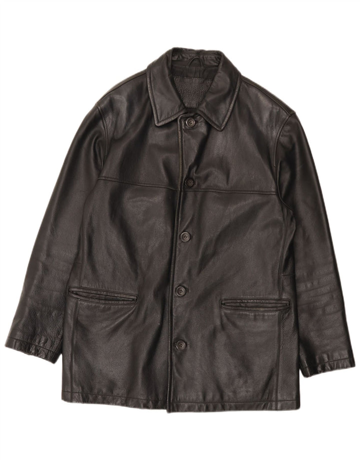 Jaqueta de couro masculina vintage UK 40 grande couro preto