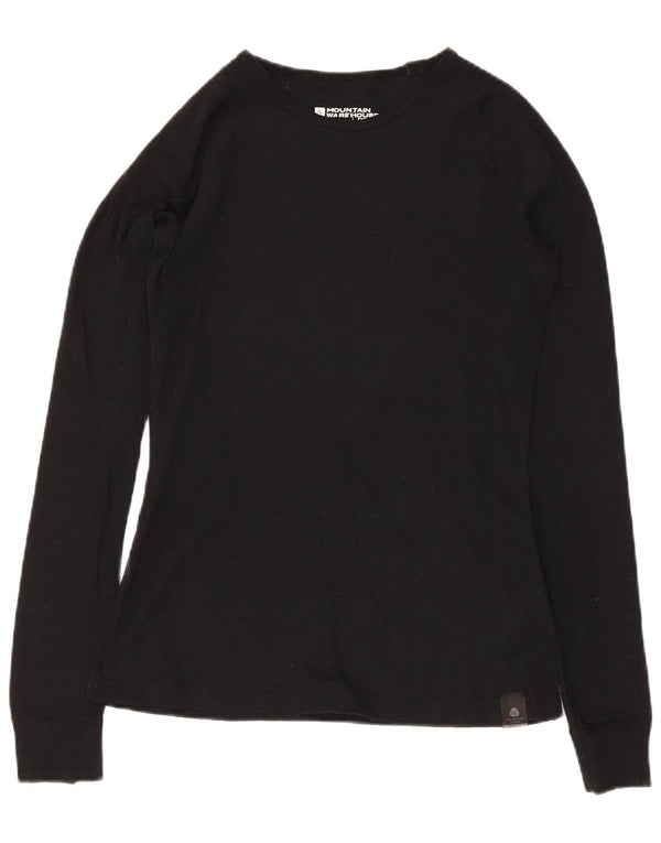 Top feminino Mountain Warehouse manga comprida Reino Unido 8 lã preta pequena