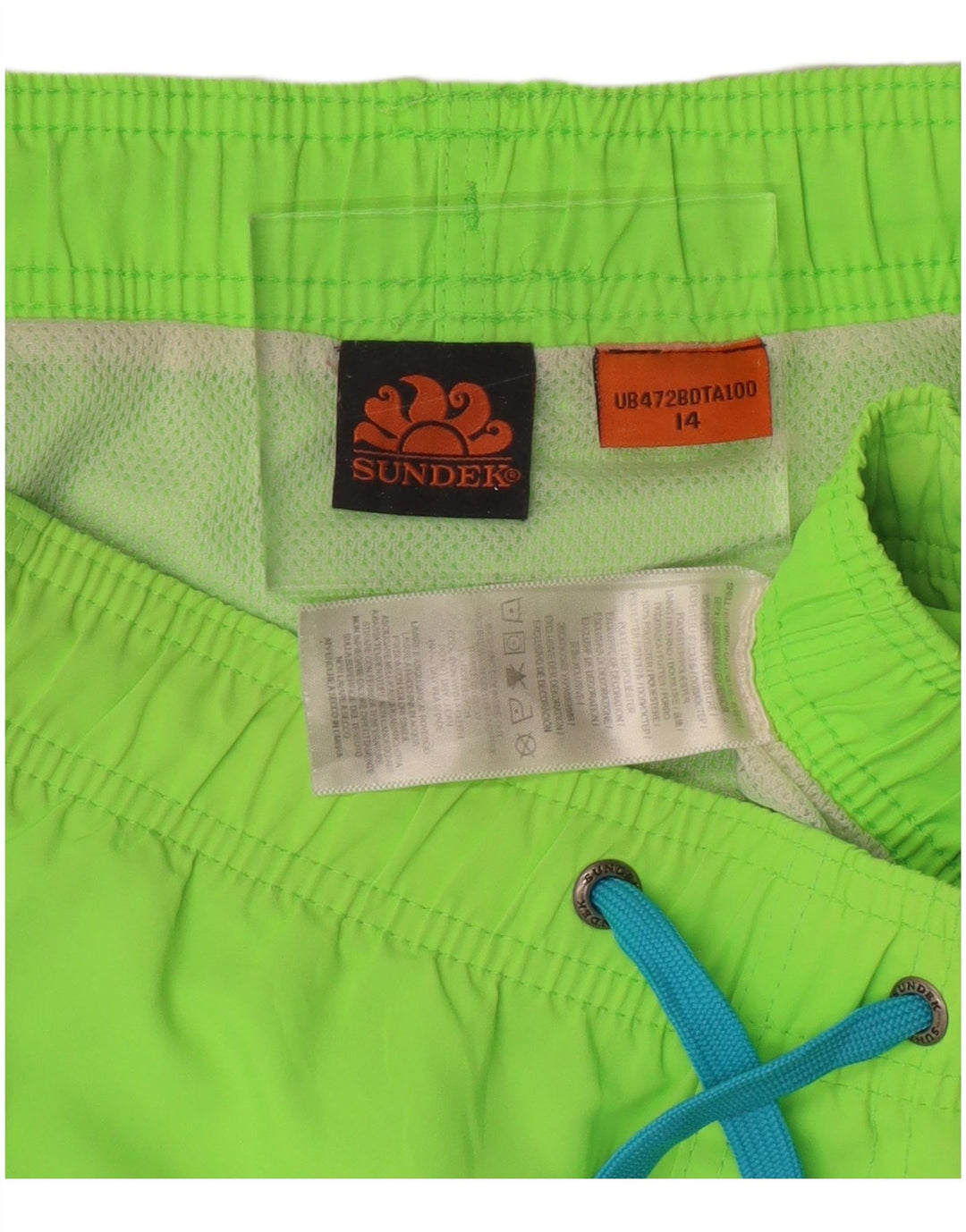 Shorts de banho estampados SUNDEK para meninos 13-14 anos verde poliéster