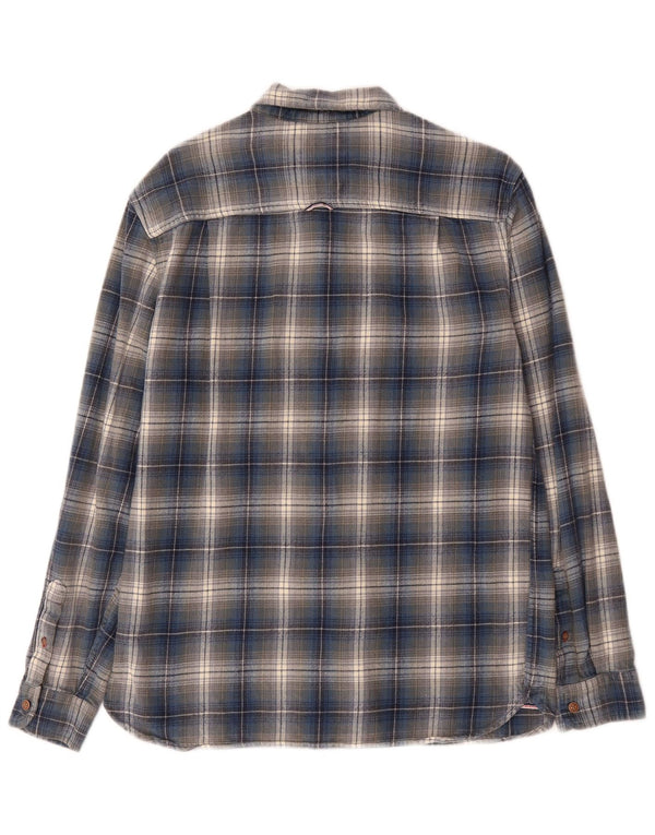 White Stuff Mens Classic Fit Flannel Shirt Medium Blue Plaid Cotton