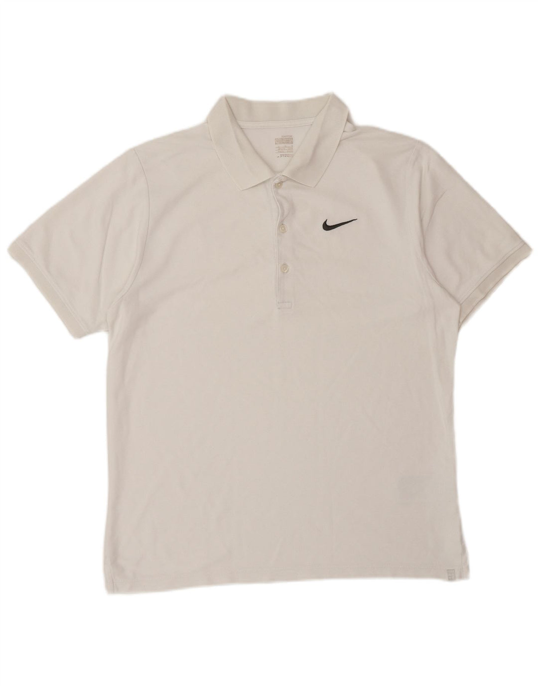 Camisa polo masculina NIKE de algodão branco médio