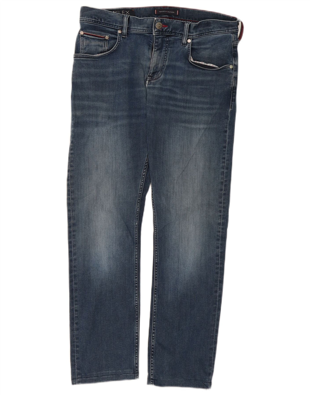 Tommy Hilfiger feminino Bleecker Stretch Slim Jeans W31 L28 Azul Algodão