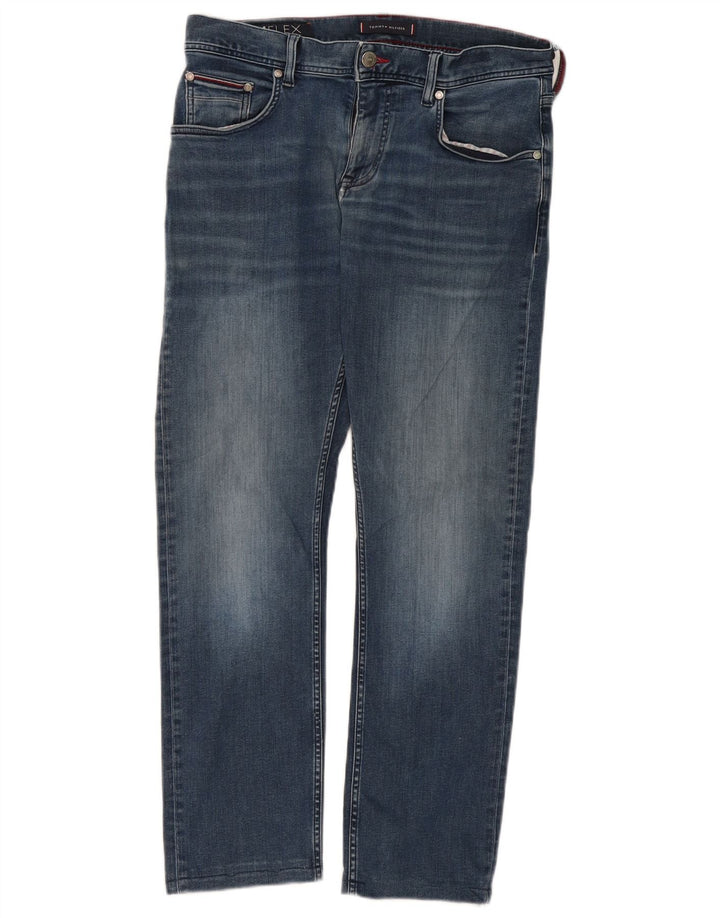 Tommy Hilfiger feminino Bleecker Stretch Slim Jeans W31 L28 Azul Algodão