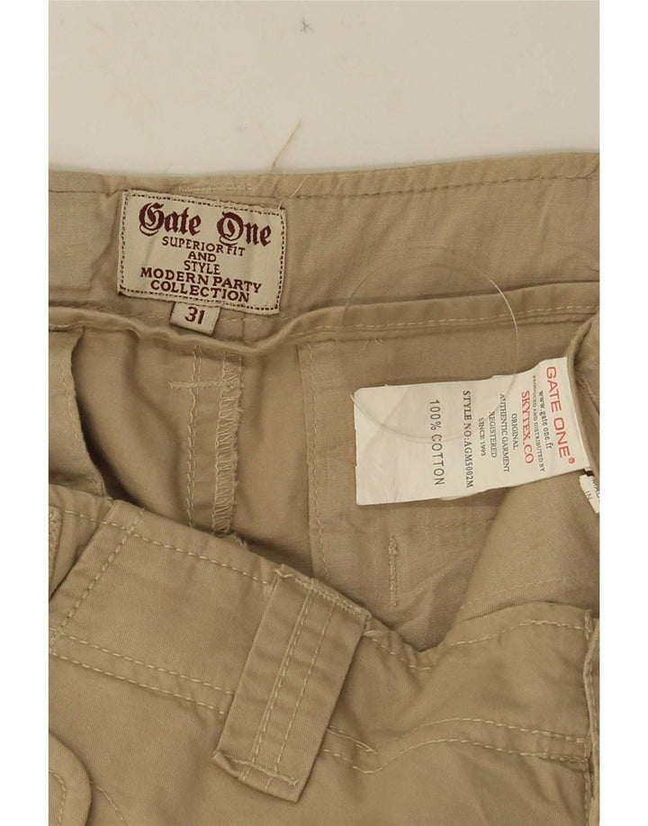 Shorts cargo masculino vintage W31 algodão bege médio