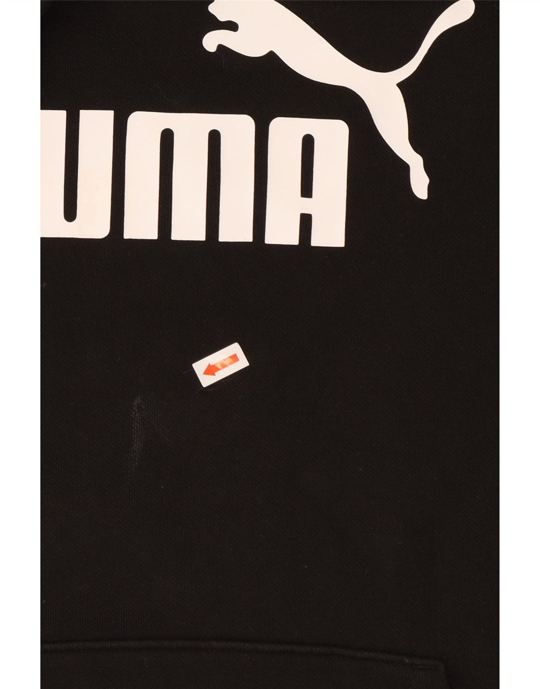 PUMA feminino gráfico moletom com capuz UK 14 médio algodão preto