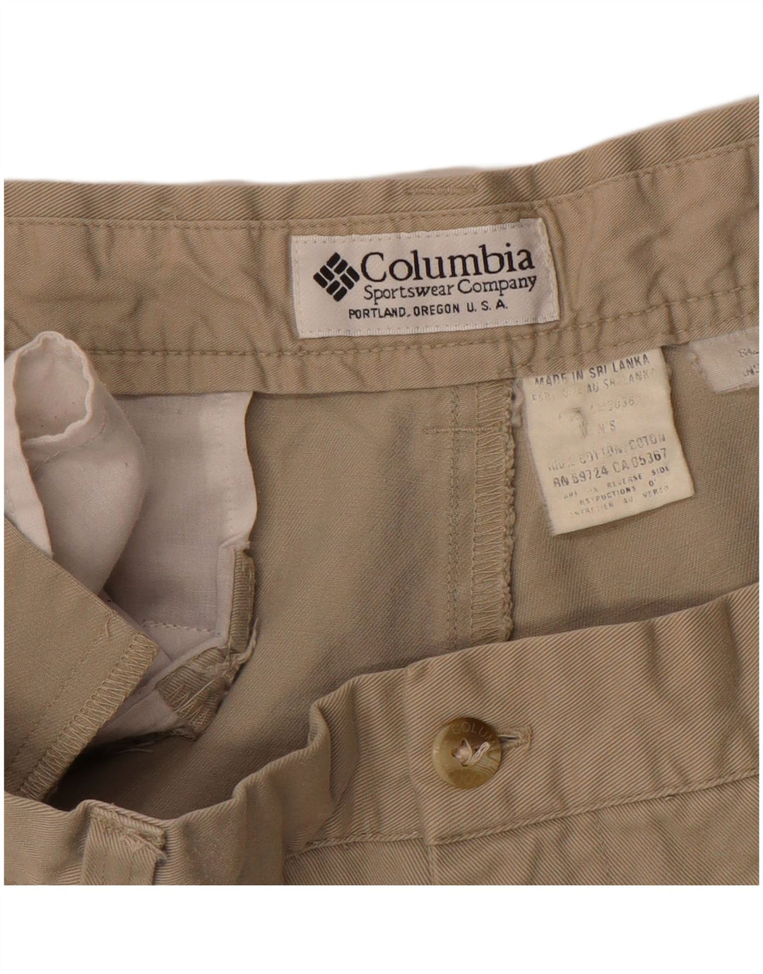 Calça cargo masculina reta COLUMBIA W36 L29 algodão bege