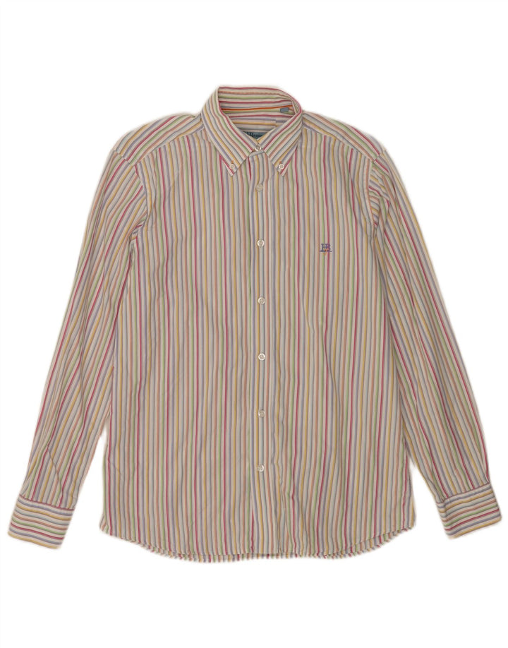 Camisa masculina Harmont & Blaine de algodão listrado multicolorido médio