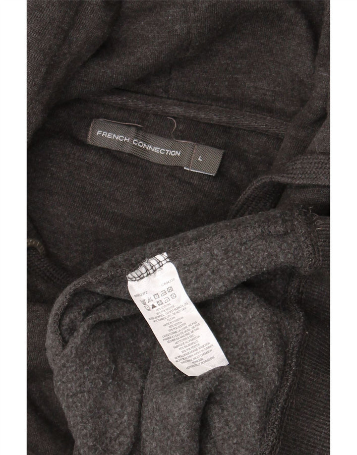 Suéter com capuz masculino French Connection grande algodão cinza